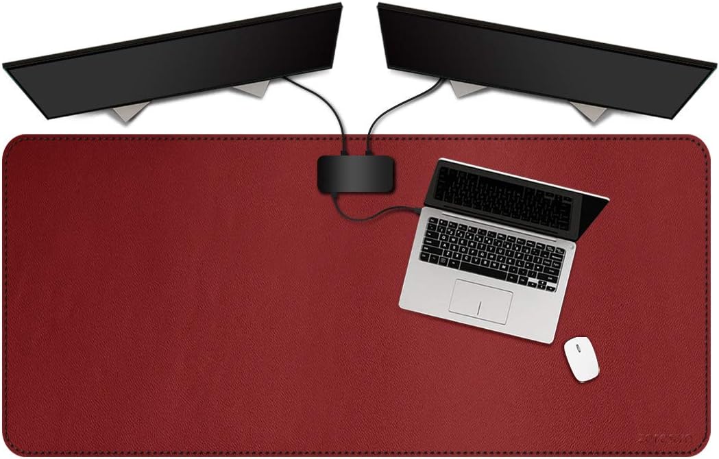 ZORESYN Conference Desk Mat Black (70.87" x 31.5") - PU Leather Large Mouse pad for Keyboard, Desk Mat with Nonslip Base and Waterproof Desktop Writing Pad Mouse Mat - Image 28