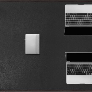 ZORESYN Conference Desk Mat Black (70.87" x 31.5") - PU Leather Large Mouse pad for Keyboard, Desk Mat with Nonslip Base and Waterproof Desktop Writing Pad Mouse Mat