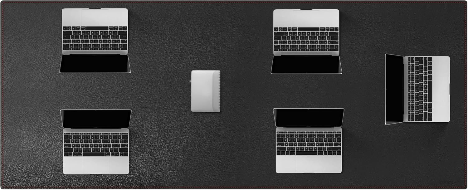 ZORESYN Conference Desk Mat Black (70.87" x 31.5") - PU Leather Large Mouse pad for Keyboard, Desk Mat with Nonslip Base and Waterproof Desktop Writing Pad Mouse Mat