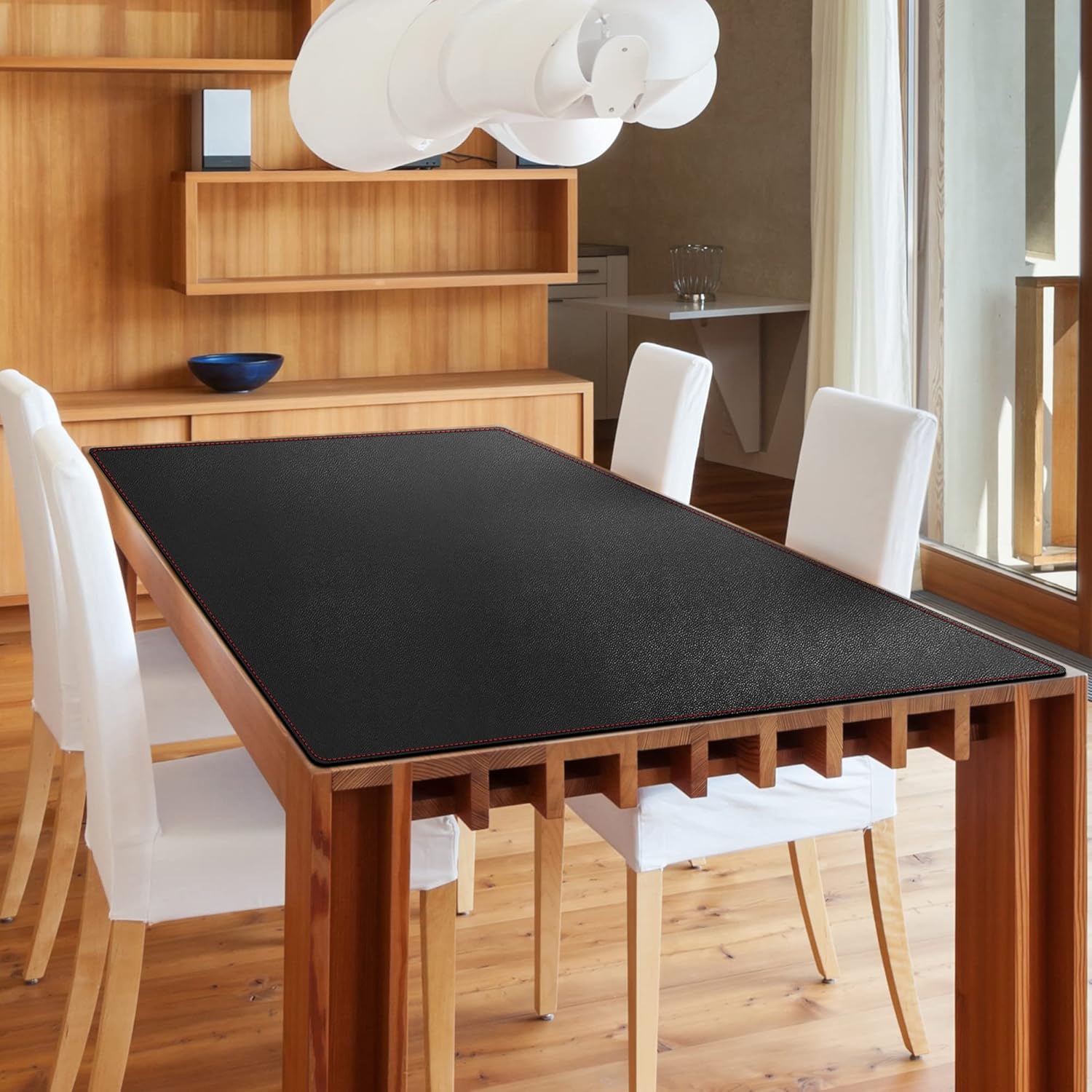 ZORESYN Conference Desk Mat Black (70.87" x 31.5") - PU Leather Large Mouse pad for Keyboard, Desk Mat with Nonslip Base and Waterproof Desktop Writing Pad Mouse Mat - Image 2