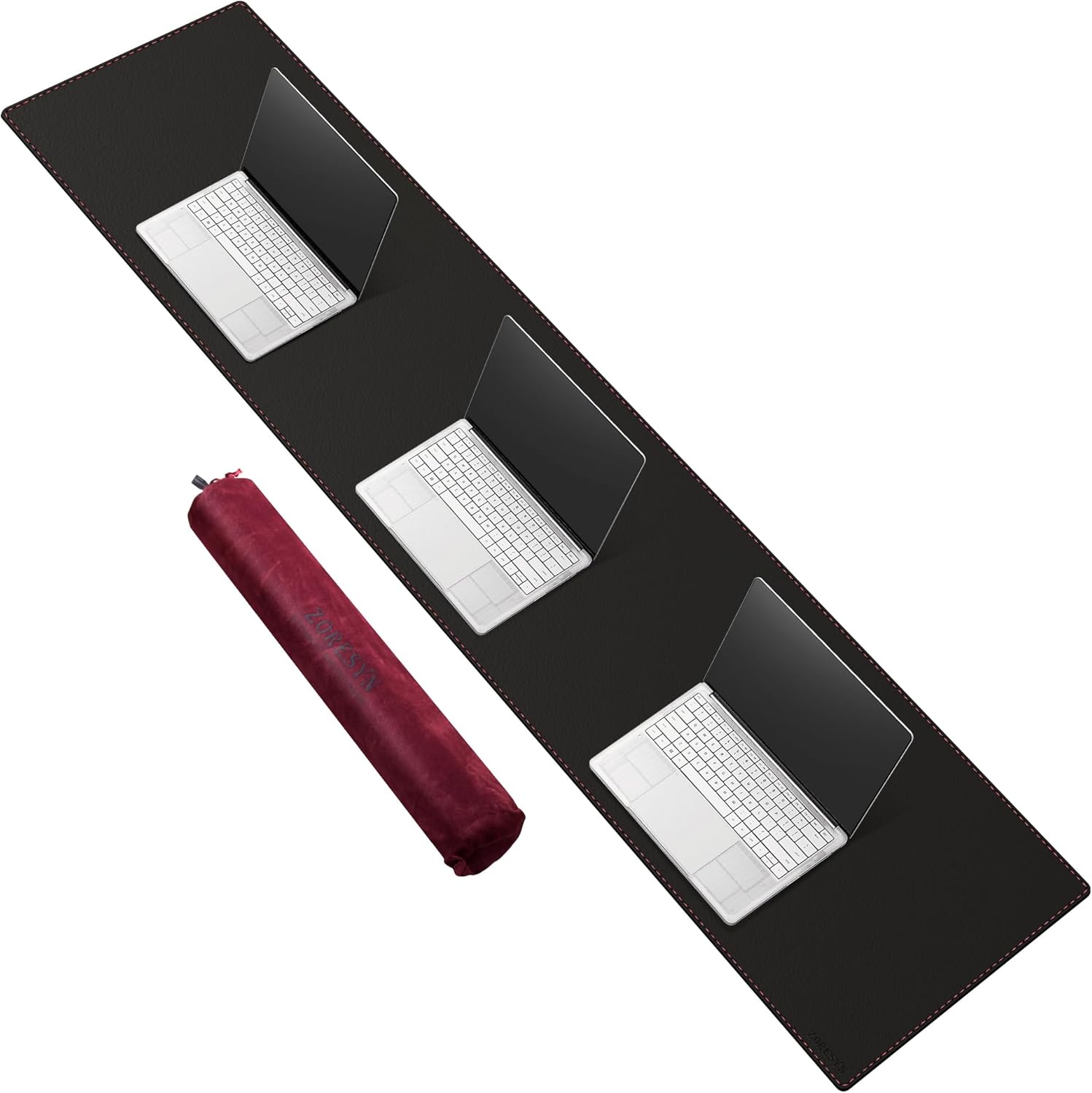 ZORESYN Conference Desk Mat Black (70.87" x 31.5") - PU Leather Large Mouse pad for Keyboard, Desk Mat with Nonslip Base and Waterproof Desktop Writing Pad Mouse Mat - Image 15