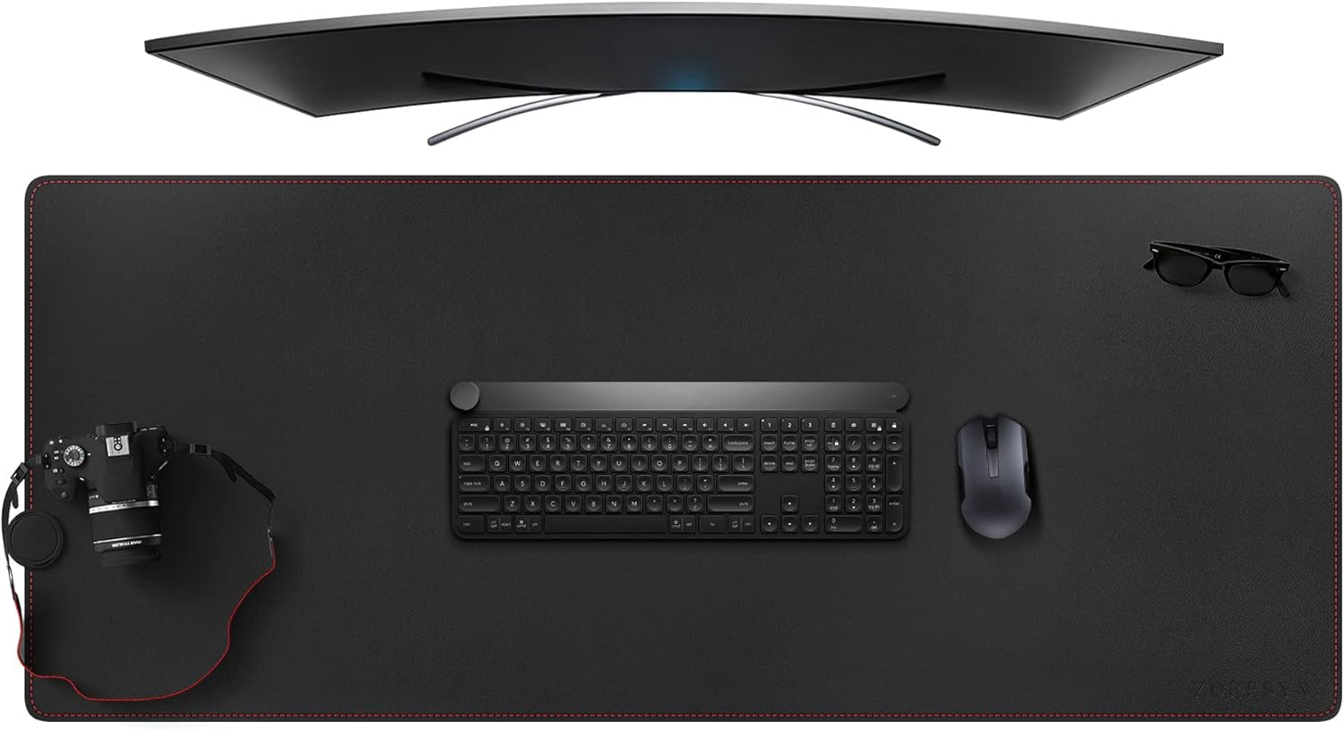 ZORESYN Conference Desk Mat Black (70.87" x 31.5") - PU Leather Large Mouse pad for Keyboard, Desk Mat with Nonslip Base and Waterproof Desktop Writing Pad Mouse Mat - Image 10