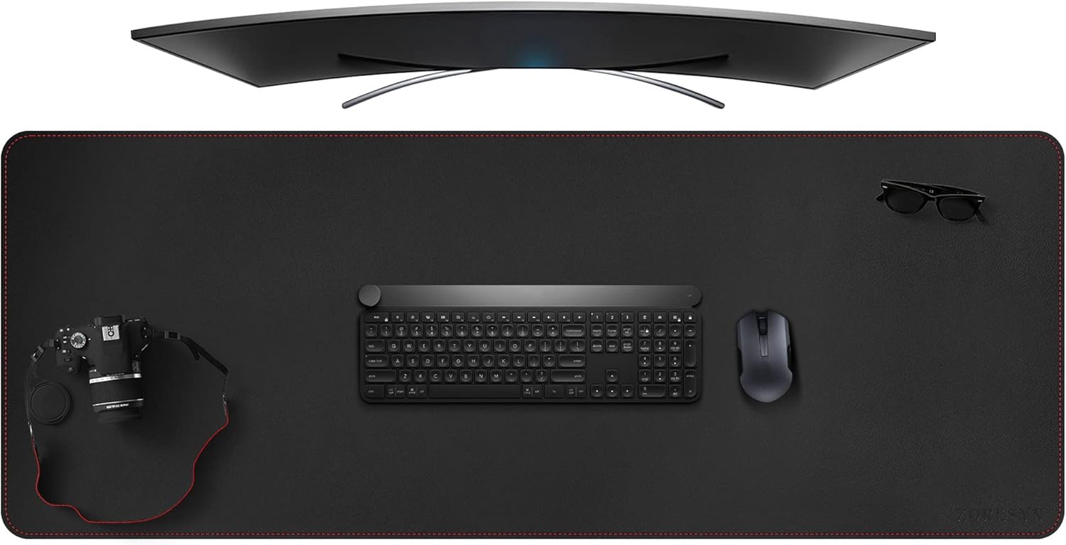 ZORESYN Conference Desk Mat Black (70.87" x 31.5") - PU Leather Large Mouse pad for Keyboard, Desk Mat with Nonslip Base and Waterproof Desktop Writing Pad Mouse Mat - Image 42