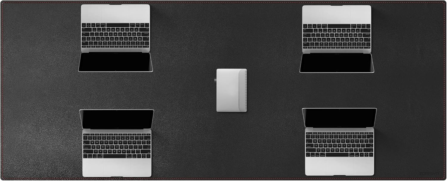 ZORESYN Conference Desk Mat Black (70.87" x 31.5") - PU Leather Large Mouse pad for Keyboard, Desk Mat with Nonslip Base and Waterproof Desktop Writing Pad Mouse Mat - Image 51