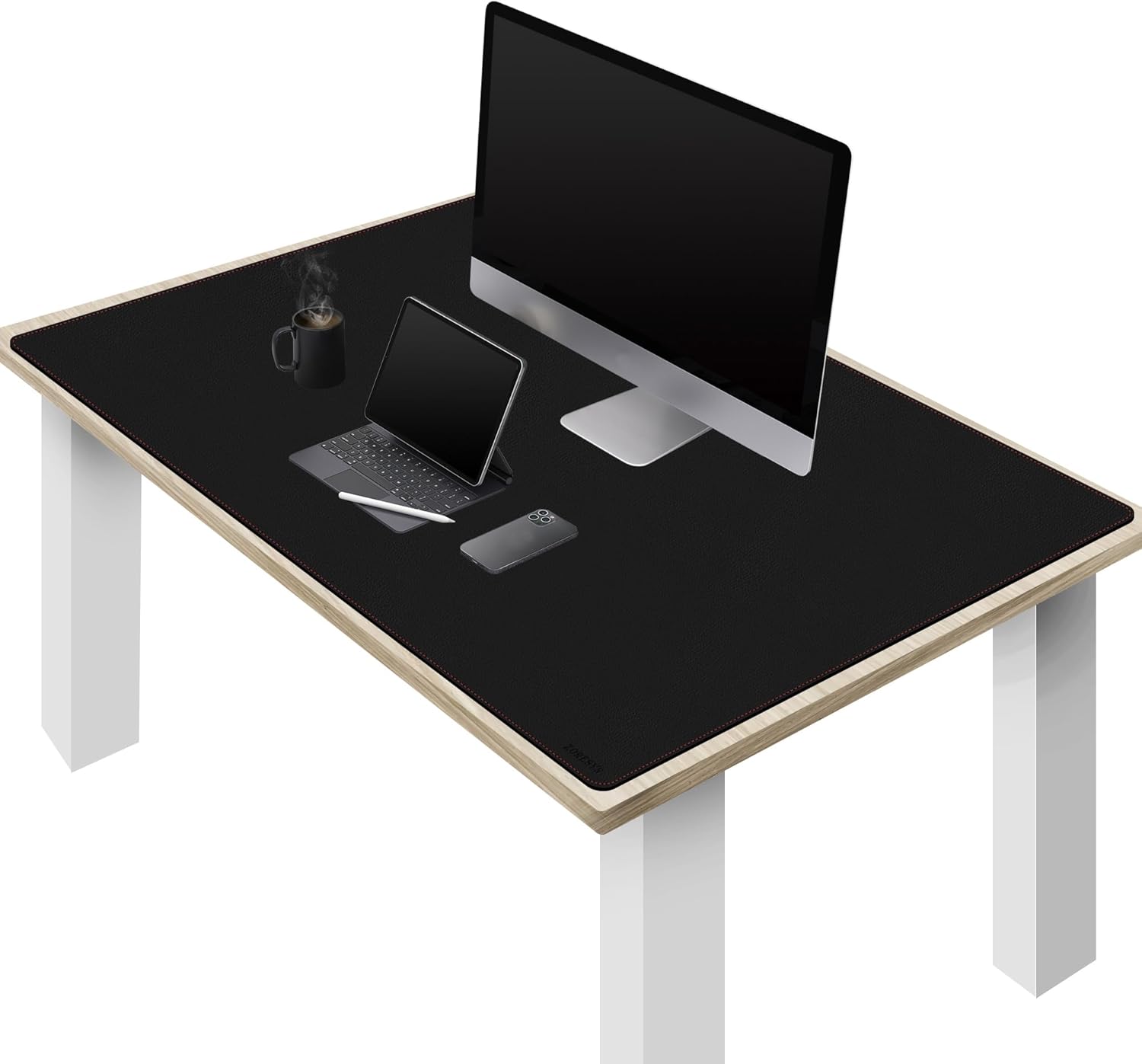 ZORESYN Conference Desk Mat Black (70.87" x 31.5") - PU Leather Large Mouse pad for Keyboard, Desk Mat with Nonslip Base and Waterproof Desktop Writing Pad Mouse Mat - Image 21