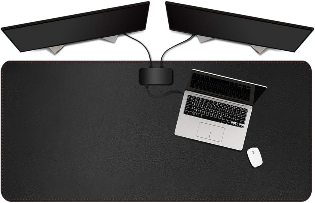 ZORESYN Conference Desk Mat Black (70.87" x 31.5") - PU Leather Large Mouse pad for Keyboard, Desk Mat with Nonslip Base and Waterproof Desktop Writing Pad Mouse Mat - Image 31