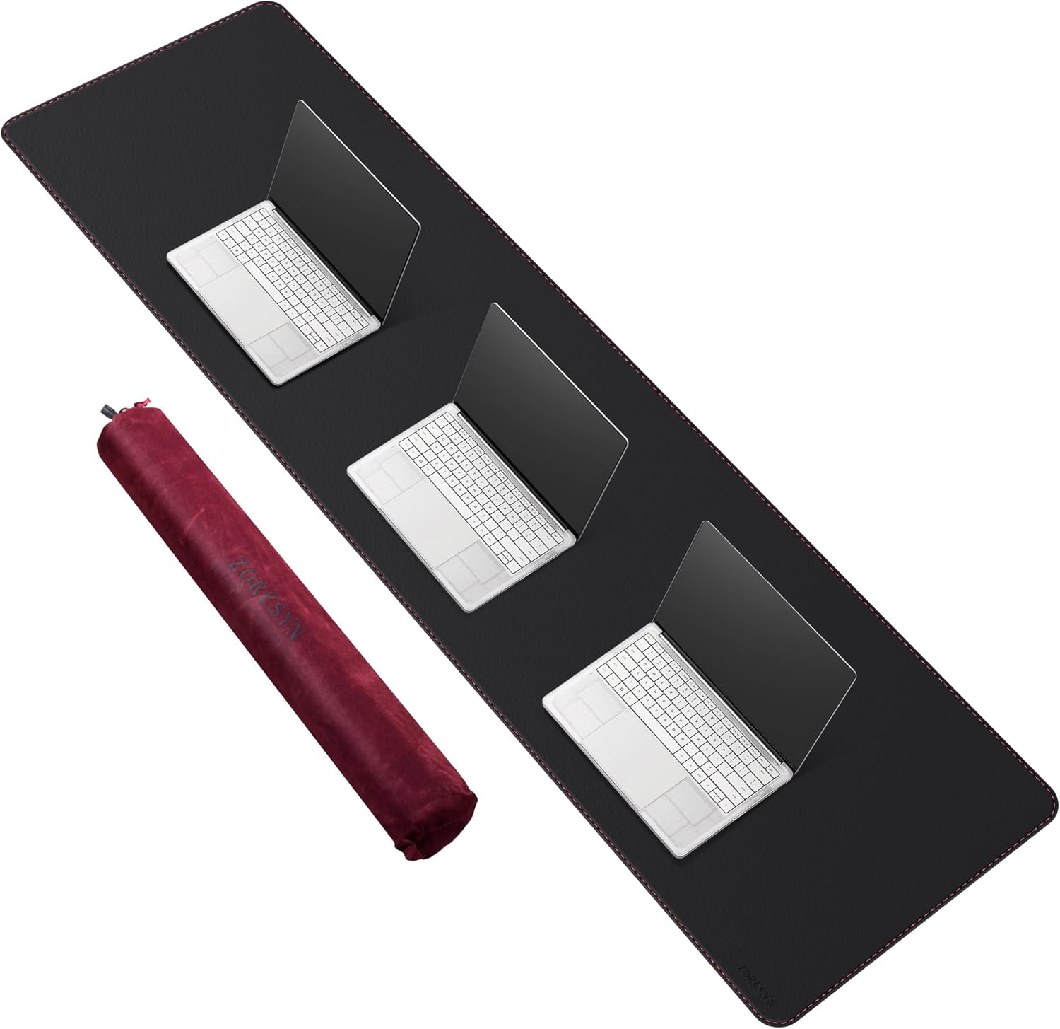 ZORESYN Conference Desk Mat Black (70.87" x 31.5") - PU Leather Large Mouse pad for Keyboard, Desk Mat with Nonslip Base and Waterproof Desktop Writing Pad Mouse Mat - Image 13