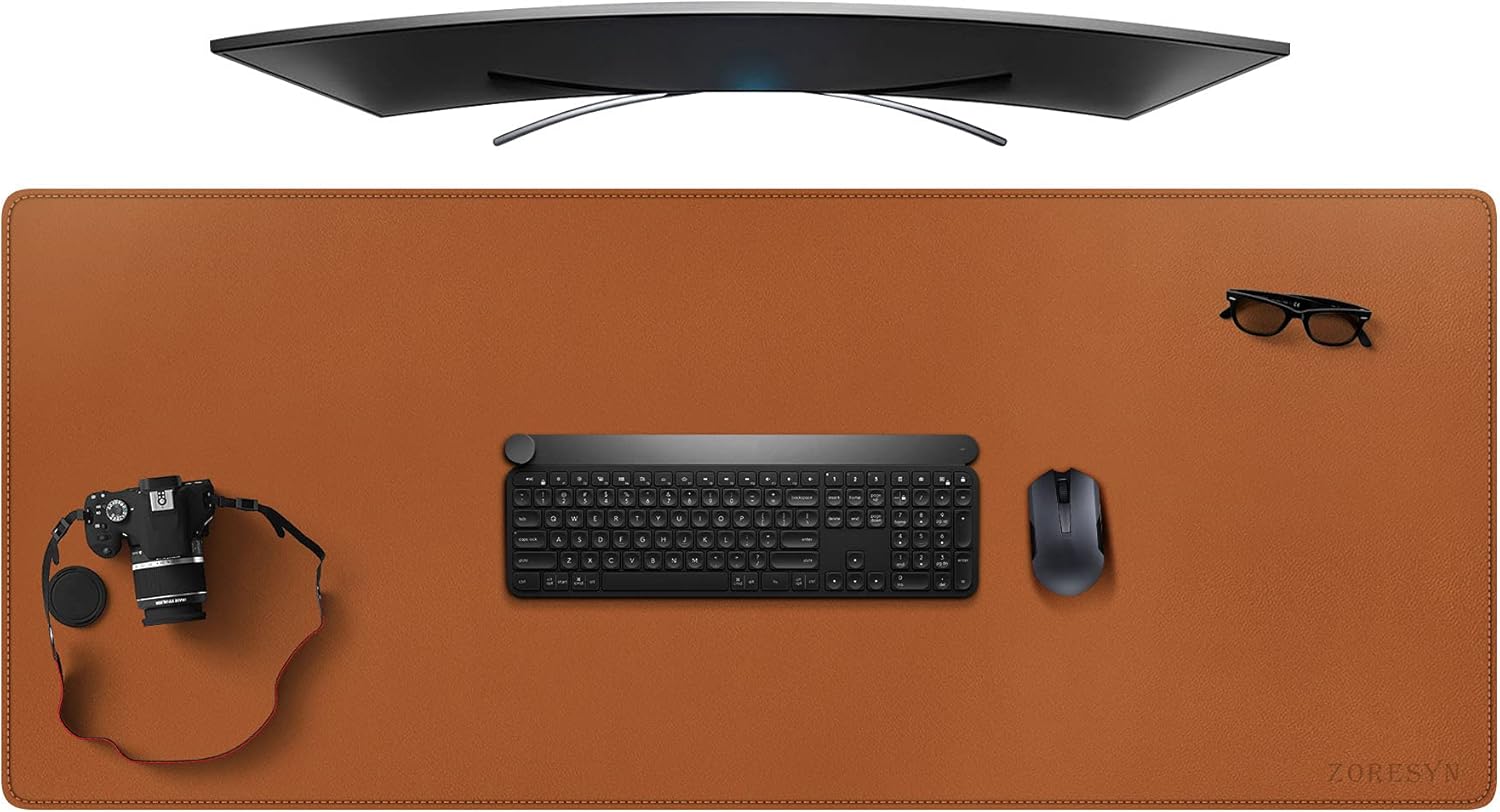 ZORESYN Conference Desk Mat Black (70.87" x 31.5") - PU Leather Large Mouse pad for Keyboard, Desk Mat with Nonslip Base and Waterproof Desktop Writing Pad Mouse Mat - Image 46