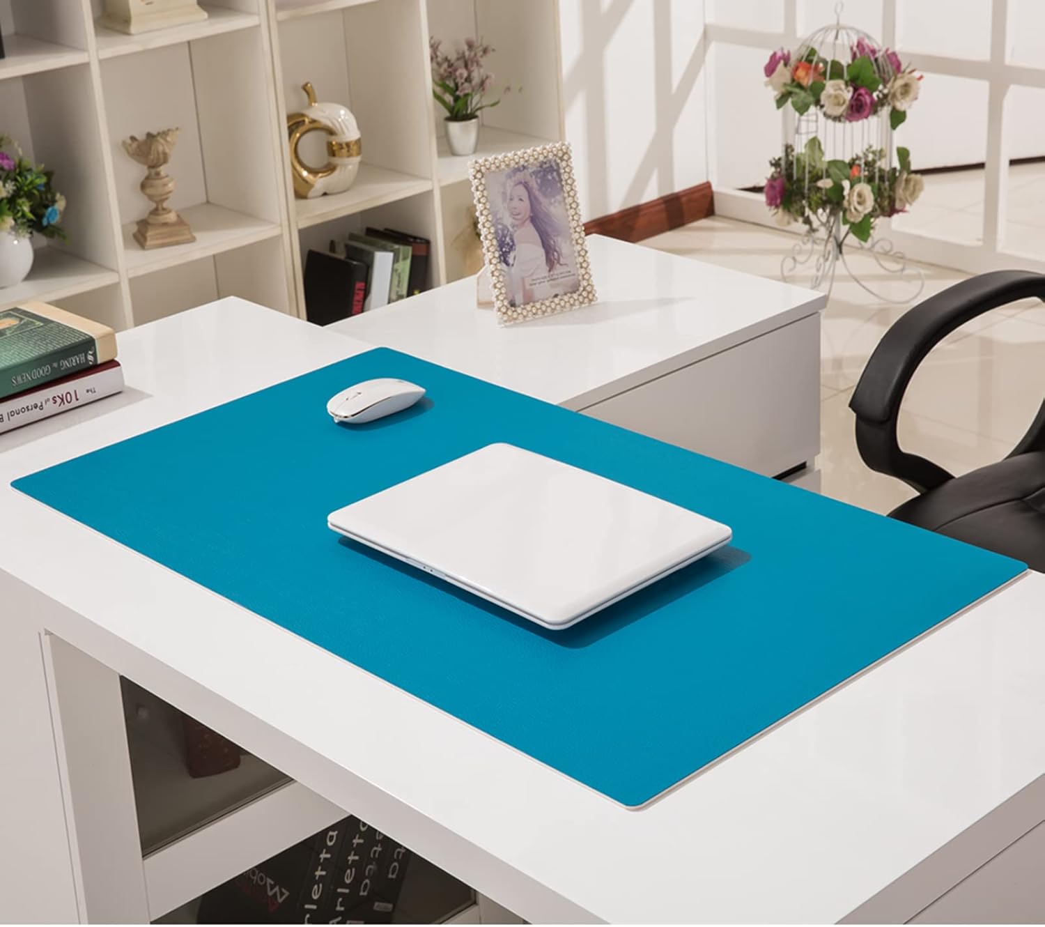 ZPEE Extra Large Mouse Pad for Desk Gaming,Thicken Cowhide Grain Desk Pad Waterproof Table Mat for Desk Not-Slip Office Home Writing Mat-Orange 140x60cm - Image 7