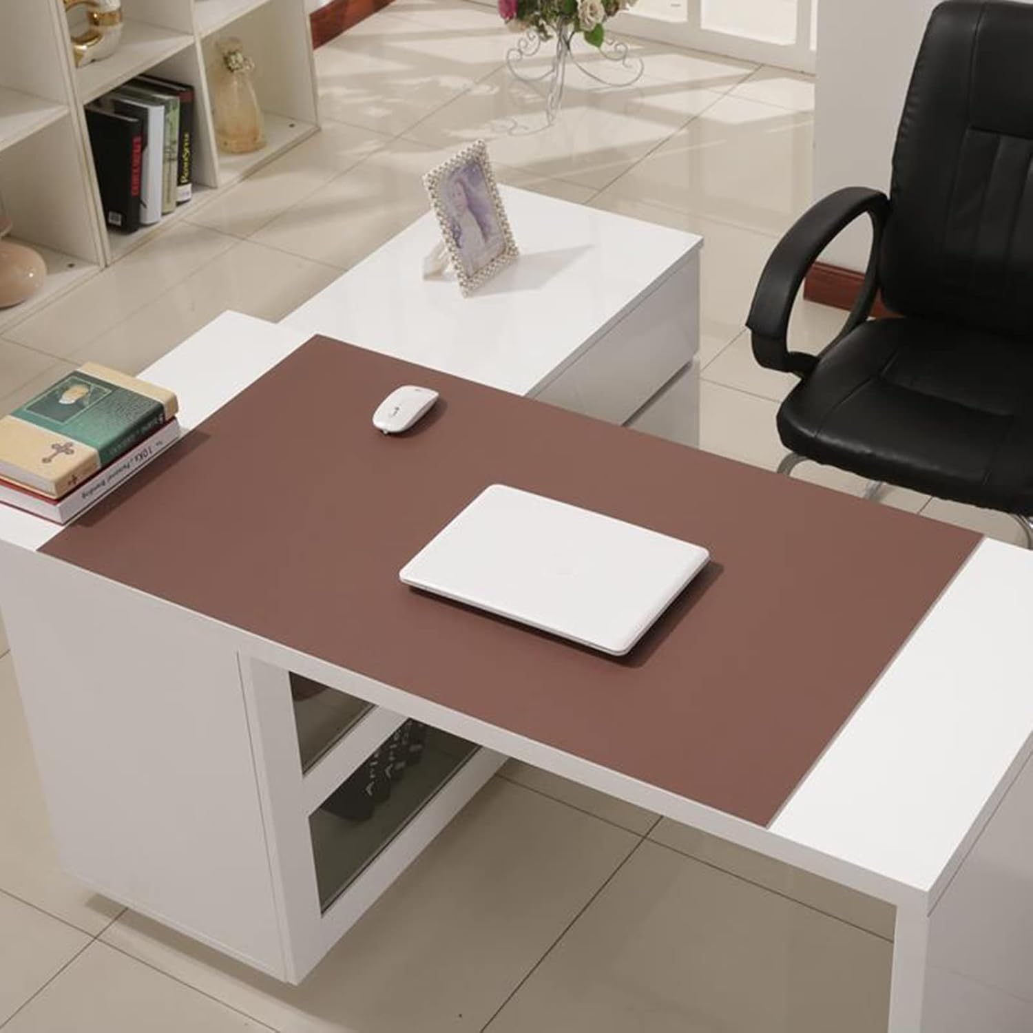 ZPEE Extra Large Mouse Pad for Desk Gaming,Thicken Cowhide Grain Desk Pad Waterproof Table Mat for Desk Not-Slip Office Home Writing Mat-Orange 140x60cm - Image 5