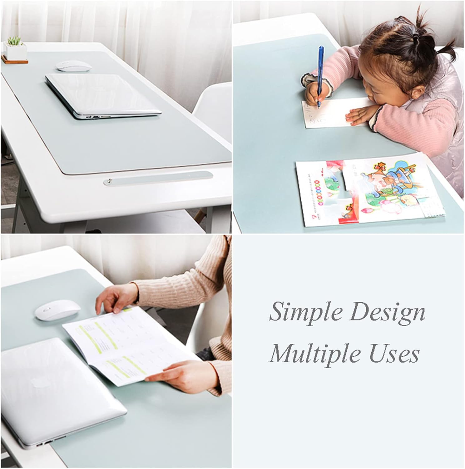 ZPEE Extra Large Waterproof Gaming Mouse Pad,Leather Mouse Mat Gaming Desk Pad Protector Large,Not-Slip Writing Mat for Table Office Home-Green 60x120cm - Image 3