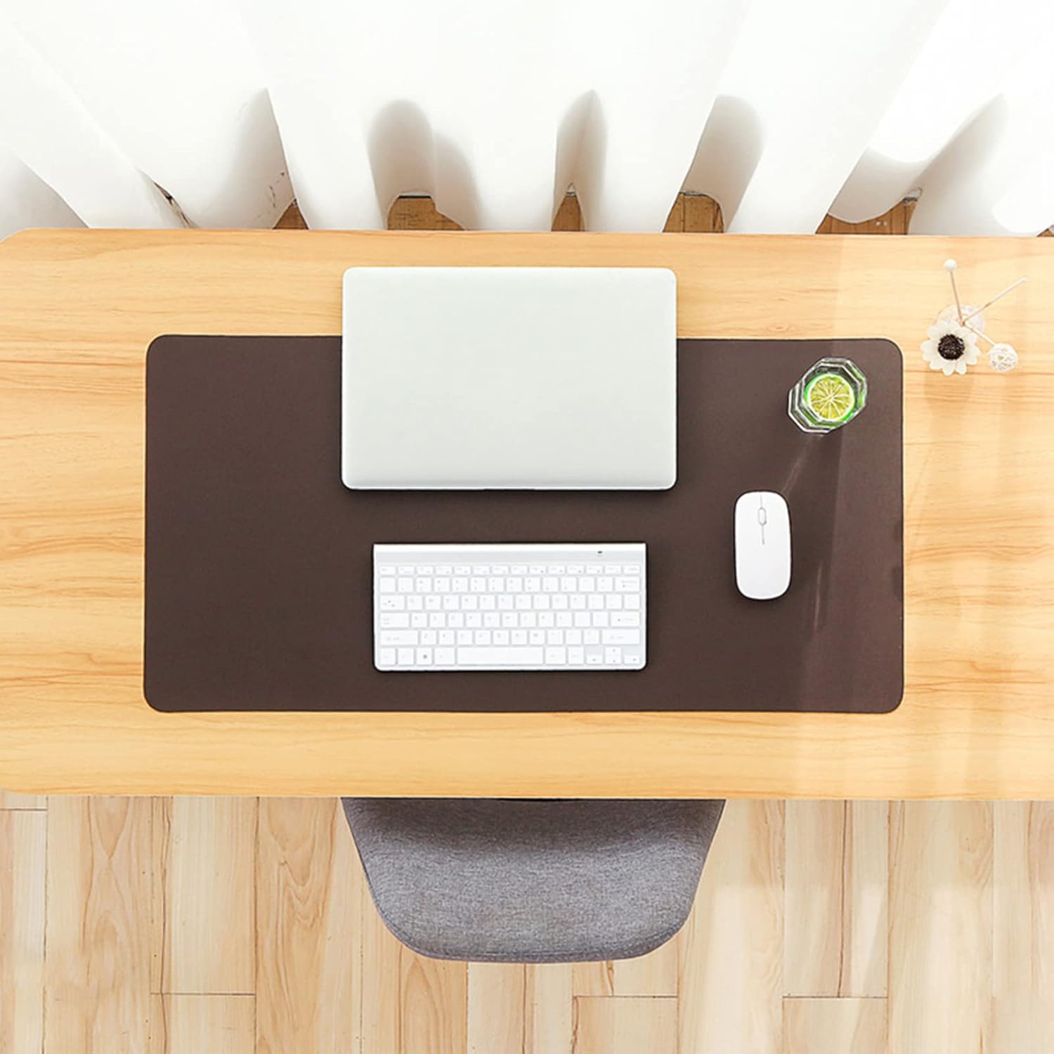 ZPEE Waterproof Mouse Mat for Computer Gaming,Smooth Surface Leather Gaming Mouse Pad Large Sustainable Table Mat Writing Mat for Home School-Blue 90x45cm - Image 11