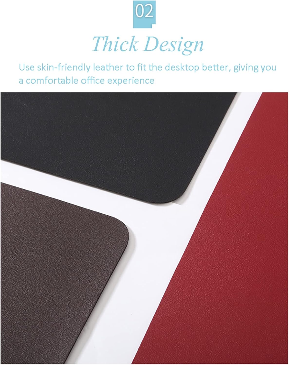 ZPEE Waterproof Mouse Mat for Computer Gaming,Smooth Surface Leather Gaming Mouse Pad Large Sustainable Table Mat Writing Mat for Home School-Blue 90x45cm - Image 5